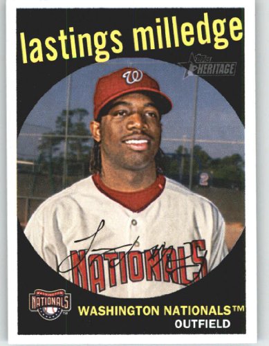 2008 Topps Heritage #241 Lastings Milledge - Washington Nationals (Baseball Cards)