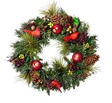 24" Cardinal Wonderland Pre-Decorated Artificial Christmas Wreath - Unlit