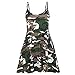 GirlsWalk Women's Strappy Army Camouflage Print Cami Swing Dress