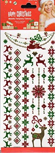 Nappy Christmas Metallic Temporary Tattoos - 1 sheet - v3