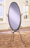Metal Scroll Cheval Mirror