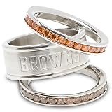 Stainless Steel Cleveland Browns Stacked Ring Set NEW