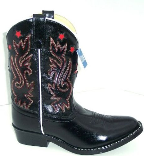 ACME Star Inlay Western Cowboy Boots 8 toddler True to size Black Boys Picture