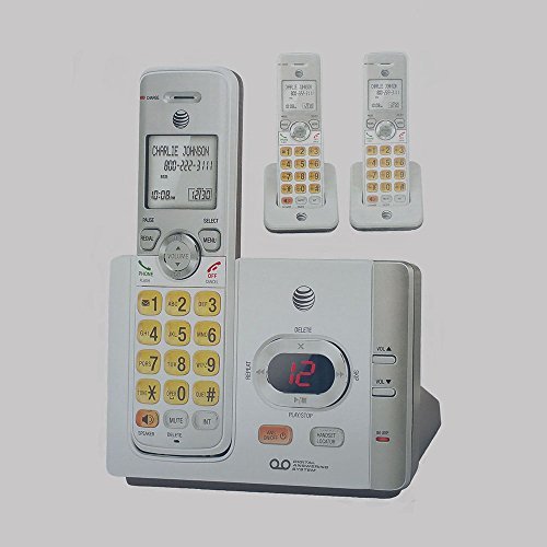 At&t Cordless 3 Handset Phone with Answering System Caller Id Wall