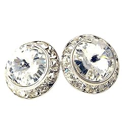 Classic Clear Swarovski 15mm Crystal Center Post Earrings Fashion Jewelry