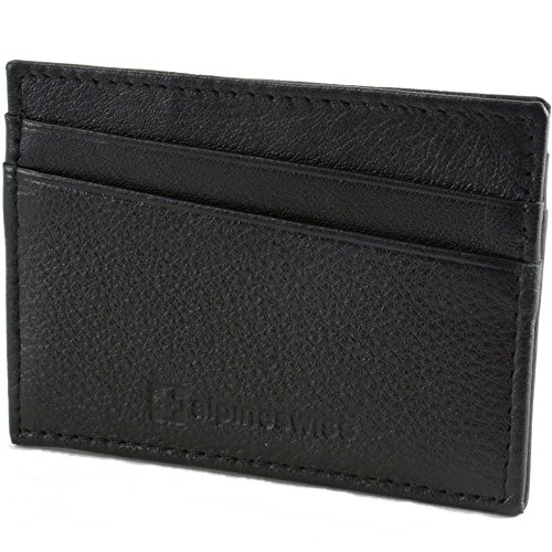 Alpineswiss leather card case wallet slim super thin 5 card slots…