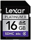 Lexar Platinum II 16 GB 60x Class 4 SDHC Flash Memory Card LSD16GBSBNA060