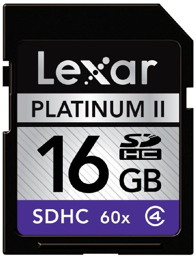 Lexar Platinum II 16 GB 60x Class 4 SDHC Flash Memory Card LSD16GBSBNA060