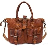 LUNARDI - Italian Leather Studs and Buckles Tote