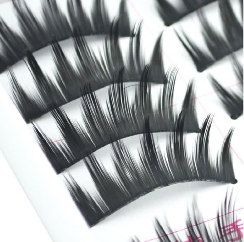 GAGA 10 Pairs Handmade Natural Soft False Eyelashes Fake Eye Lash