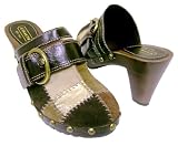 COACH SIGNATURE SEBRINA BROWN PATCHWORK MULES NEW