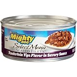 Mighty Dog Select Menu Seared Tenderloin Tips Flavor in Savory Sauce, 5.5-Ounce Cans (Pack of 24)