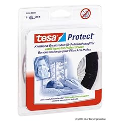 tesa 55061-00001-00  Protect Pollenschutzgitter Ersatz-Klettband schwarz/wei�, 2x 5,6 m