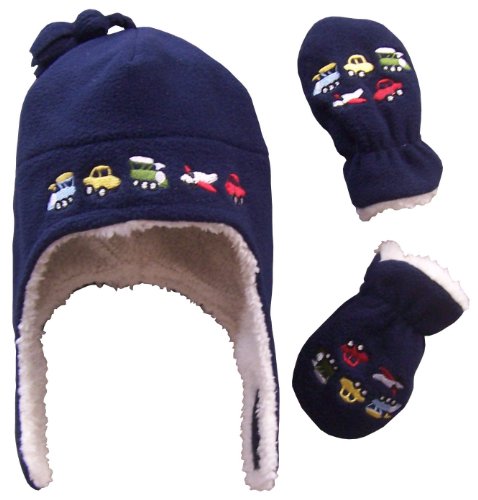 N ice caps boys sherpa lined micro fleece embroidered h…