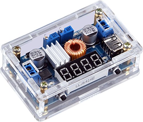 Yeeco DC DC Buck Voltage Regulator Power Converter Supply Constant Voltage & Current Volt & Amp Converters Adjustable 5-36V to 1.25-32V Step Down 5A 75W LED Driver LED Voltmeter Display USB Output
