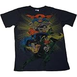  : DC Comics Superman, Batman, Wonder Woman - Superhero Characters Mens T-Shirt by Junk Food
