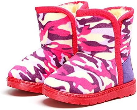 Laopengyou Fashion by Kids Camouflage Winter Fur Shoes Snow Boots(Toddle/Little Kid) Red8.5 M US Toddler Comfortable material.