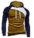 niceEshop(TM) Mens Fashion Contrast Color Pullover Fleece Hoodies