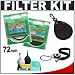 Hoya Digital 72mm TWO Glass Lens Filters (UV Haze & Circular PL Polarizer) + Accessory Kit for Canon, Nikon, Sony, Olympus & Pentax Lenses