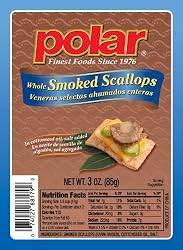 MW Polar Fancy Whole Smoked Scallops, 3-Ounce Packages (Pack of 12)