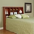 Prepac Cherry Full/Queen Tall Slant-Back Bookcase Headboard