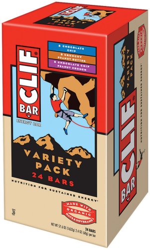 Clif Bar Energy Bars, Variety Pack of Chocolate Chip, Crunchy Peanut Butter, and Chocolate Chip Peanut Crunch, 2.4-Ounce Bars (Pack of 24)