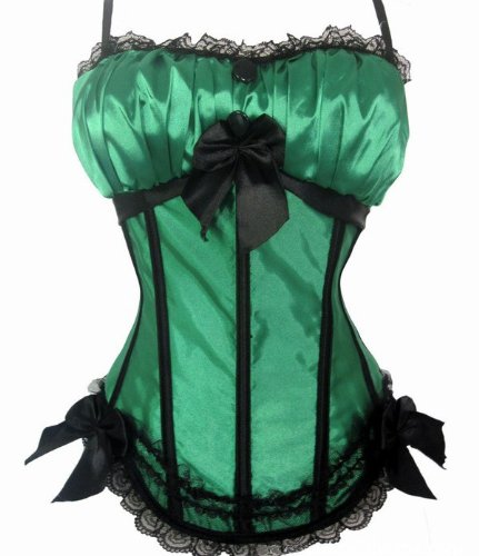 Girls & Secrets Green sexy suspender tights with a cup corset