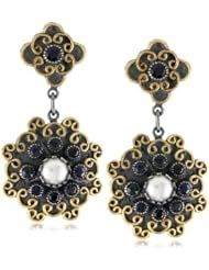 Stella Flame 24K "Floral" Pearl and Sapphire Earrings