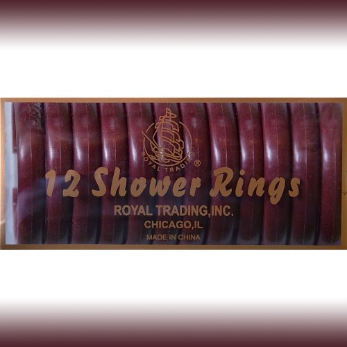 Shower curtain rings BURGUNDY 12Piece Plastic Shower Curtain Rings