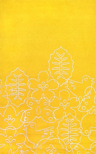 notNeutral Seasons Rug, White/Canary Yellow, 5-Feet by 8-Feet
