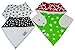 Bonzerdigs Baby Bandana Drool Bibs with Adjustable Snaps - Super Absorbent Cotton Cloth - Pack of 4