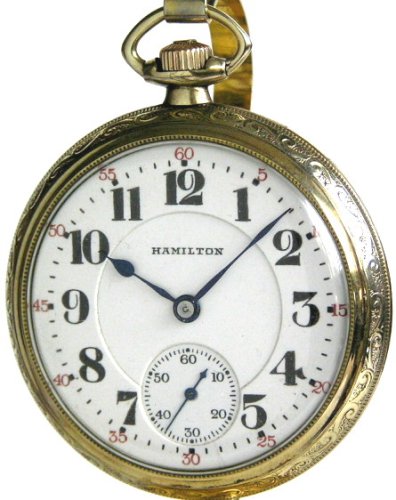 #IR2A Hamilton Antique Railroad Pocket Watch 16 Size 19 Jewels 996 Green Gold Filled Circa 1918