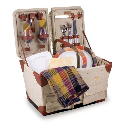 Picnic Time Pioneer Picnic Basket with Deluxe Service for Two