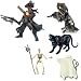 Papo Supernatural Hunter Set: Leather Mask, Leather Mask Horse, Werewolf, Cerberus Demon Hound, Glow in the Dark Ghost, Glow in the Dark Skeleton Warrior