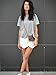 PERSUN Women's Asymetric Hem Tulip Shorts Mini Skirt Shorts White/Black
