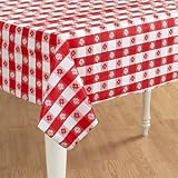 Party Supplies - Red Gingham Plastic Tablecover (48x 88)