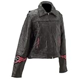 Diamond Plate Rock Design Ladies' Genuine Leather Jacket