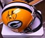 AARON RODGERS SIGNED AUTOGRAPHED GREEN BAY PACKERS MINI HELMET W/ HOLOGRAM + COA