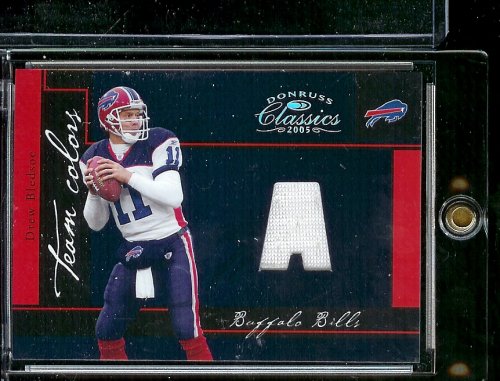 2005 Donruss Classics Drew Bledsoe Team Colors Jersey 128/199 Buffalo Bills Football Card - Mint Condition - Shipped In Protective Display Case