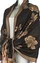 Lightweight Two Tone Rose Floral Design Pashmina Fringe Scarf / Stole / Wrap ( Choose from 20 Colors )