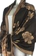 Lightweight Two Tone Rose Floral Design Pashmina Fringe Scarf / Stole / Wrap ( Choose from 20 Colors )