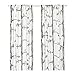 Ikea Tree and Bird Pattern Thin Curtains, 1 Pair, White/black
