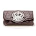 Brown Rhinestone Crown Thick Expandable Wallet