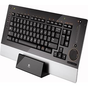 Logitech - diNovo Edge - Clavier sans-fil - Touch pad TouchDisc - Syst�me de touches PerfectStroke - Commandes multim�dia - Bluetooth - Rechargeable - Azerty - Noir