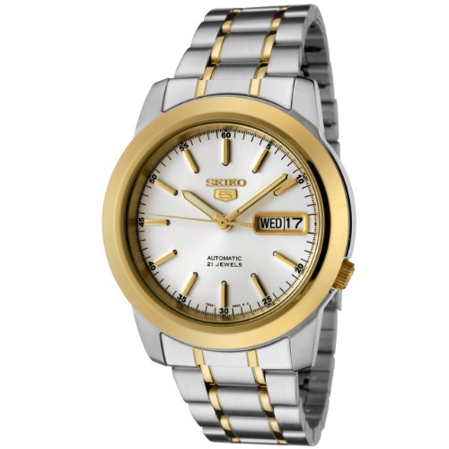 Seiko Men's SNKE54 Seiko 5 Automatic White Dial Two-Tone Stainless Steel Watch