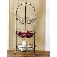 America Retold Wire 3-Tier Produce Stand, 29 Tall, Black