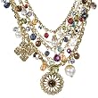 Multi Strand Cast Pendant Necklace - Goldtone