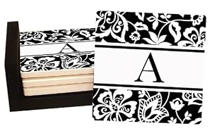 Floral Monogram Coaster Sets