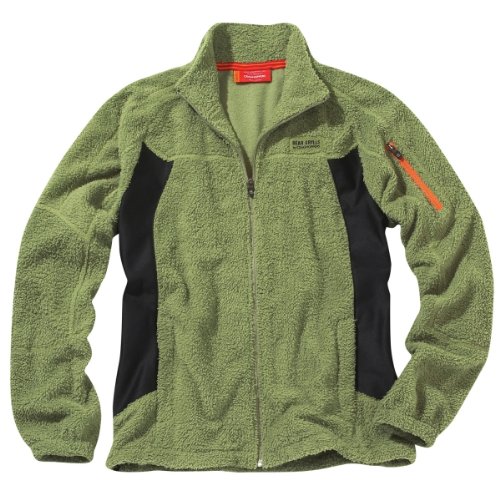 Bear Grylls Men's Basecamp II Fleece Full Front Zip Jacket (Wasabi/Black, X-Large)