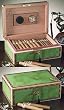 Green Marble Humidor - Burl Wood  - Pattern Design Top